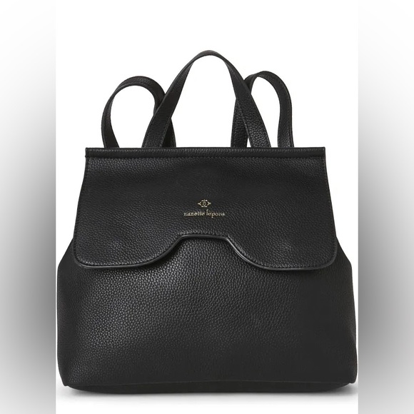 Nanette Lepore Black Faux Leather Arabella Convertible Backpack Shoulder BagNWOT - Picture 1 of 15